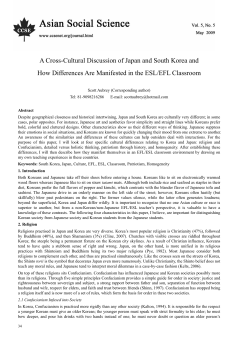 A Cross-Cultural Discussion of Japan and South Korea
