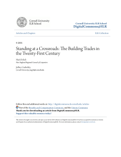 Standing at a Crossroads: The Building Trades in the Twenty