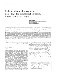 Self-experimentation as a source of new ideas