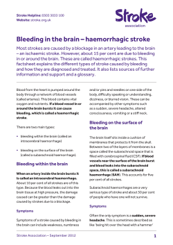 Bleeding in the brain – haemorrhagic stroke