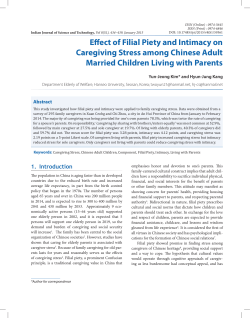 Effect of Filial Piety and Intimacy on Caregiving Stress among