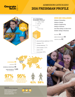 2016 Freshman Profile - Georgia Institute of Technology
