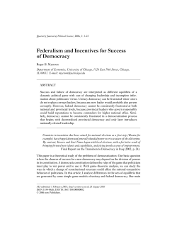 Federalism and Incentives for Success of Democracy