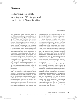 Rethinking Research: Reading and Writing about the Roots
