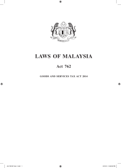 gOOds and servIces tax act 2014