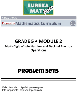 Problem Sets - Riverside Local Schools