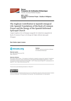 The Anglican Contribution to Spanish Liturgical Life: Spanish