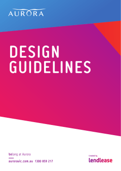 Aurora design guidelines. - Lendlease Communities Australia