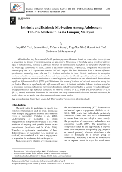 Intrinsic and Extrinsic Motivation Among Adolescent Ten