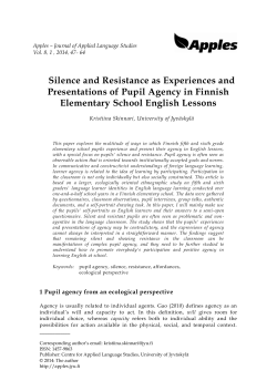 Silence and Resistance as Experiences and Presentations of Pupil