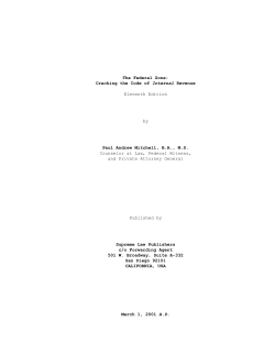The Federal Zone: Cracking the Code of Internal Revenue Eleventh
