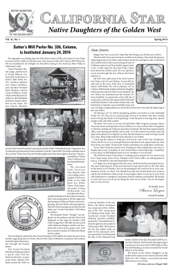 Spring 2014 - Native Daughters of the Golden West