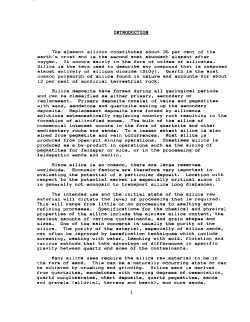 INTRODUCTION The element silicon constitutes cent of the earth`s