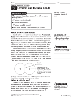 SECTION 3 Covalent and Metallic Bonds