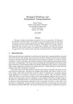 Ideological Platforms and Probabilistic Voting Equilibria Jeremy