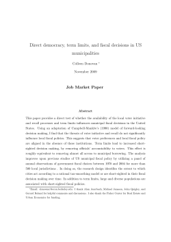 Direct democracy, term limits, and fiscal decisions in US municipalities