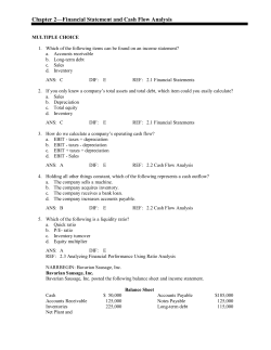 Chapter 2&mdash;Financial Statement and Cash Flow Analysis