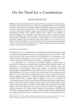 On the Need for a Constitution