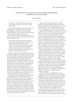 Guerilla Cuisine: a Comparison of Various Food