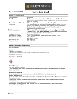 Safety Data Sheet - Select Sands Corp.