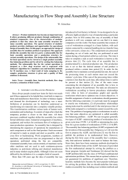 Manufacturing in Flow Shop and Assembly Line Structure