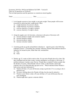 Economics 2010 Sec 300 Second Midterm Fall 2009