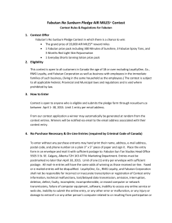 Fabutan No Sunburn Pledge AIR MILES&reg; Contest