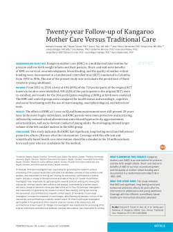 Twenty-year Follow-up of Kangaroo Mother Care Versus Traditional