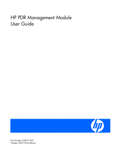 HP PDR Management Module User Guide