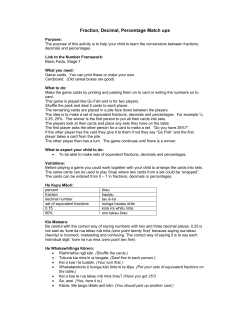 Fraction, Decimal, Percentage Match ups