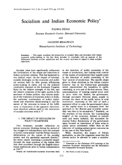 Socialism and Indian Economic Policy