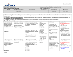 Course: 5th Grade Math Instructional Unit: 3rd Instructional Period