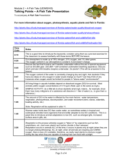For more information about oxygen, photosynthesis, aquatic plants