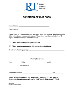 condition of unit form - LoVullo Associates, Inc.