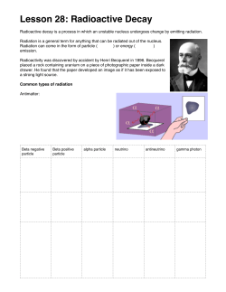 Lesson 28: Radioactive Decay