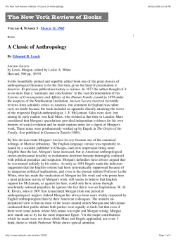 The New York Review of Books: A Classic of Anthropology