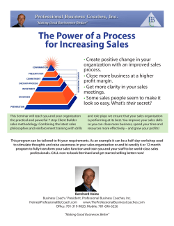 The Power of a Process for Increasing Sales