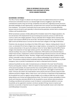 1 | Page Terms of Reference for Evaluation