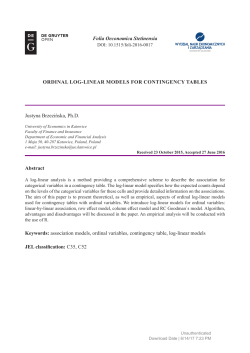 Ordinal lOg-linear MOdels fOr COntingenCy tables Justyna