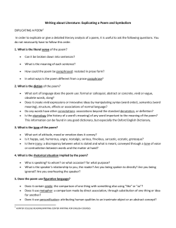Writing about Literature: Explicating a Poem and Symbolism