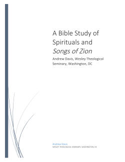 "A Bible Study of Spirituals and Songs of Zion"
