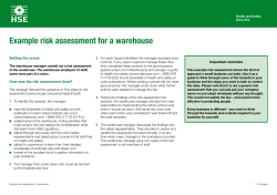 Example risk assessment: Warehouse