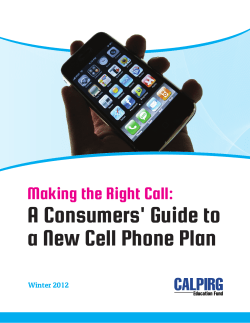 A Consumers` Guide to a New Cell Phone Plan