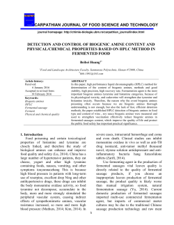 Huang B, Detection and control of biogenic amine content and