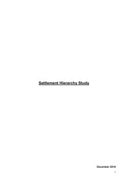 Settlement Hierarchy Study - North East Derbyshire District Council