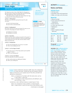 Ratios and Rates Math Night