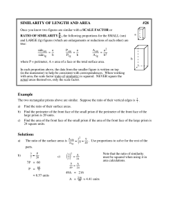 SIMILARITY OF LENGTH AND AREA #28 Example Solutions