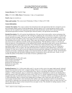 1 Governing Global Food and Agriculture ERS