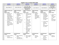 English II Year-in-Detail 2015-2016