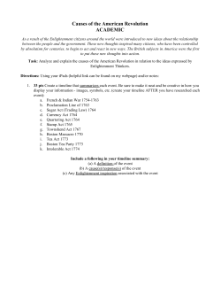 Causes of the American Revolution ACADEMIC